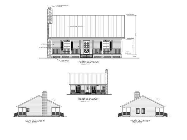 All Elevations image of The Mountain Retreat House Plan